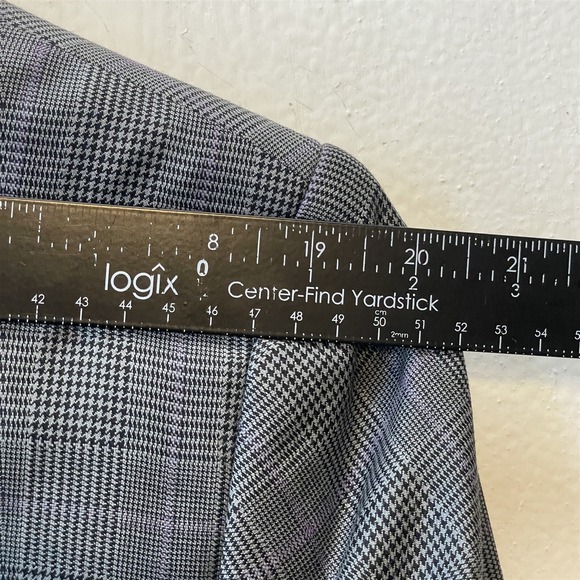 Mens 42L X-Long Gray Glenn Check Dormeuil Amadeus Wool Suit Jacket Sport Coat - Picture 10 of 12